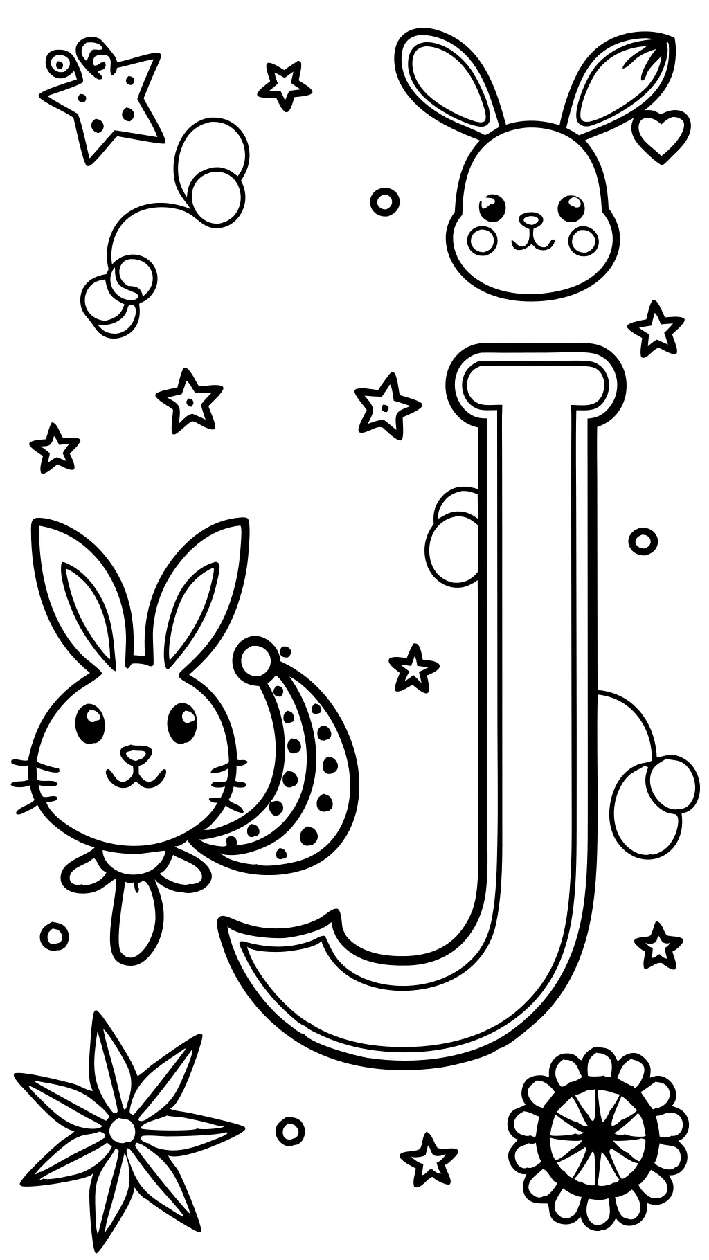 coloring pages with the letter j